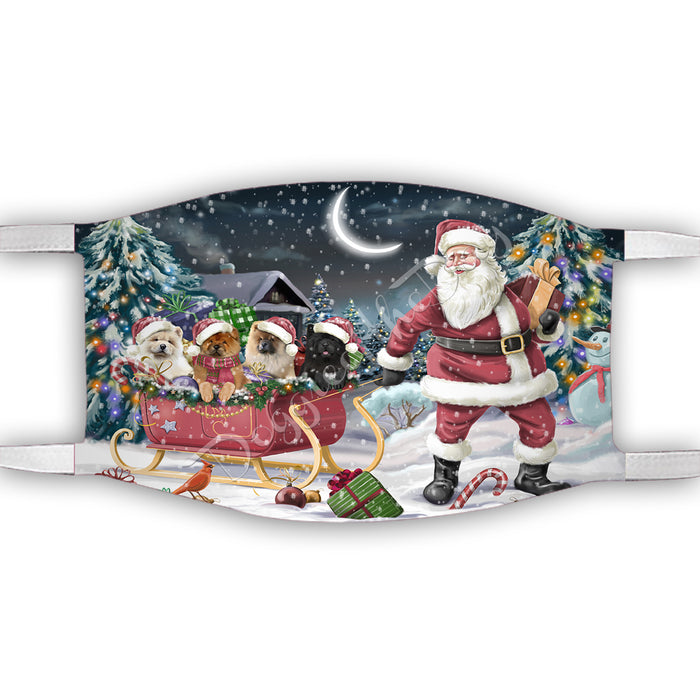 Santa Sled Dogs Christmas Happy Holidays Chow Chow Dogs Face Mask FM48987