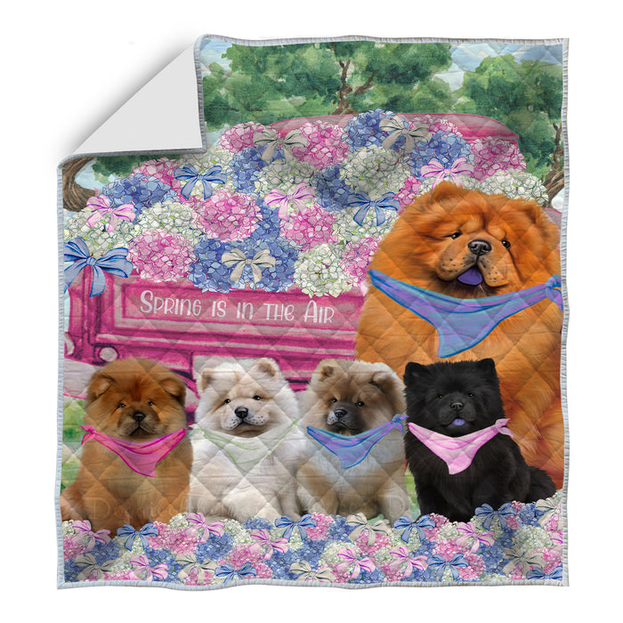 Chow Chow Bedspread Quilt, Bedding Coverlet Quilted, Explore a Variety of Designs, Personalized, Custom, Dog Gift for Pet Lovers