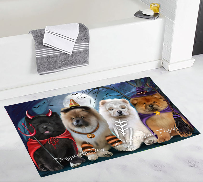 Happy Halloween Trick or Treat Chow Chow Dogs Bathroom Rugs with Non Slip Soft Bath Mat for Tub BRUG54931