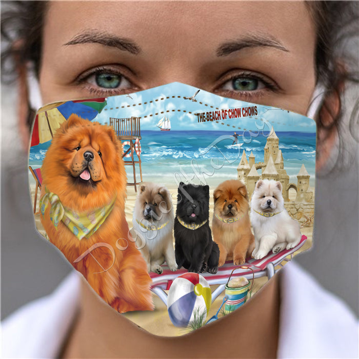Pet Friendly Beach Chow Chow Dogs Face Mask FM49092