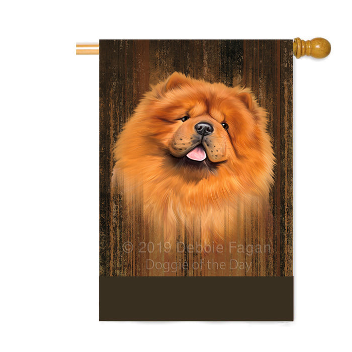 Personalized Rustic Chow Chow Dog Custom House Flag FLG64563