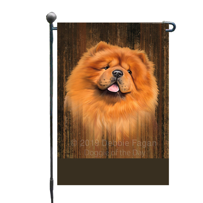 Personalized Rustic Chow Chow Dog Custom Garden Flag GFLG63486