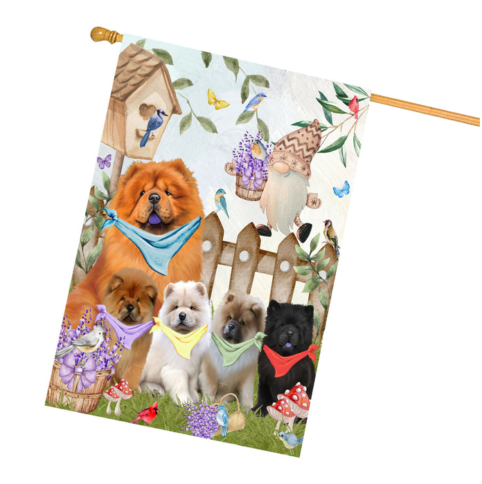 Chow Chow Dogs House Flag: Explore a Variety of Designs, Custom, Personalized, Weather Resistant, Double-Sided, Home Outside Yard Decor for Dog and Pet Lovers