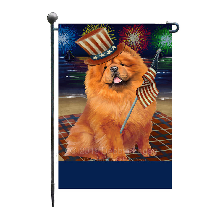 Personalized 4th of July Firework Chow Chow Dog Custom Garden Flags GFLG-DOTD-A57869