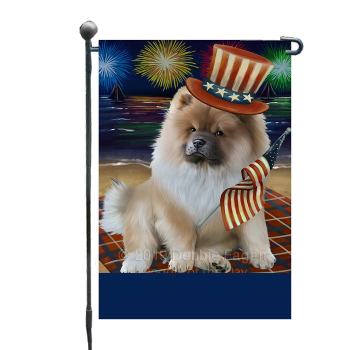 Personalized 4th of July Firework Chow Chow Dog Custom Garden Flags GFLG-DOTD-A57871