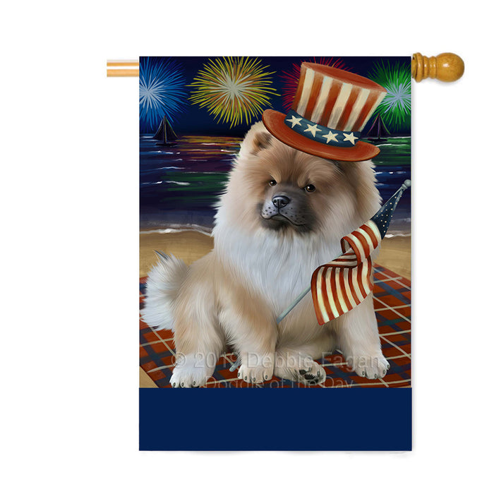 Personalized 4th of July Firework Chow Chow Dog Custom House Flag FLG-DOTD-A57927