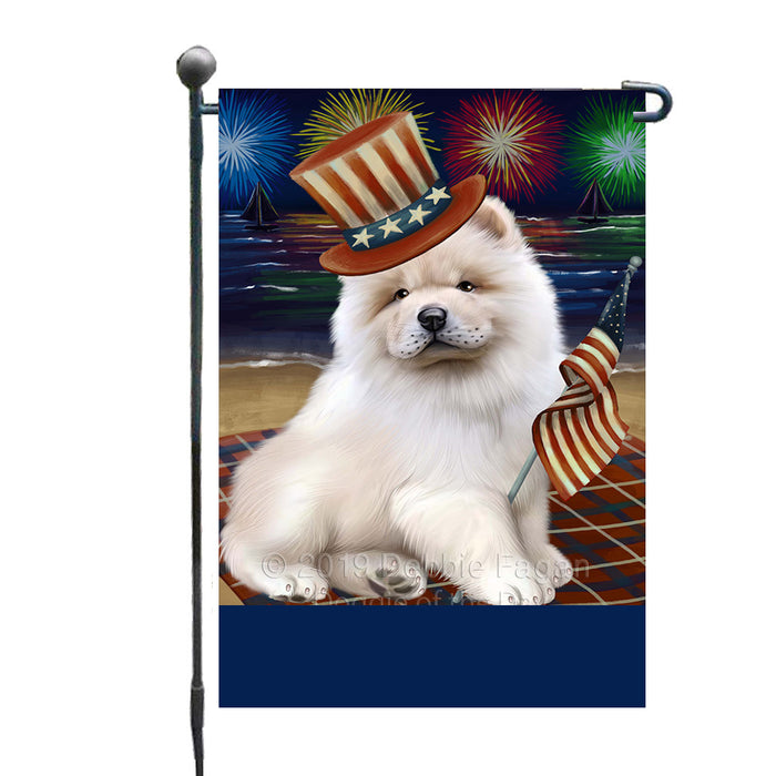 Personalized 4th of July Firework Chow Chow Dog Custom Garden Flags GFLG-DOTD-A57872