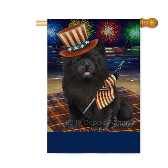 Personalized 4th of July Firework Chow Chow Dog Custom House Flag FLG-DOTD-A57929