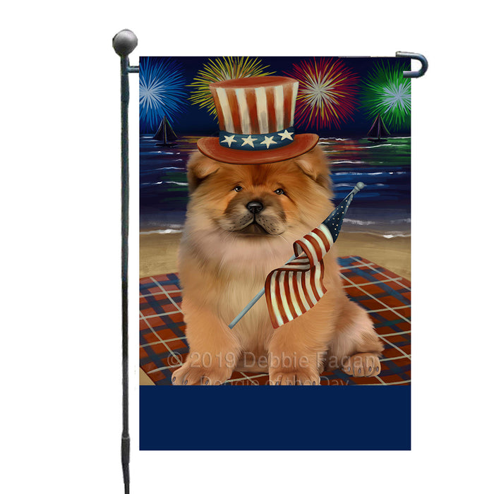 Personalized 4th of July Firework Chow Chow Dog Custom Garden Flags GFLG-DOTD-A57874