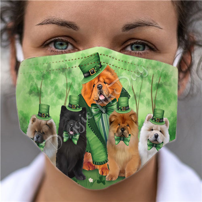 St. Patricks Day Irish Chow Chow Dogs Face Mask FM50142