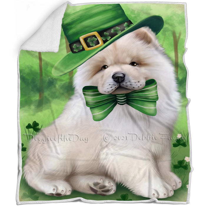 St. Patricks Day Irish Portrait Chow Chow Dog Blanket BLNKT54669