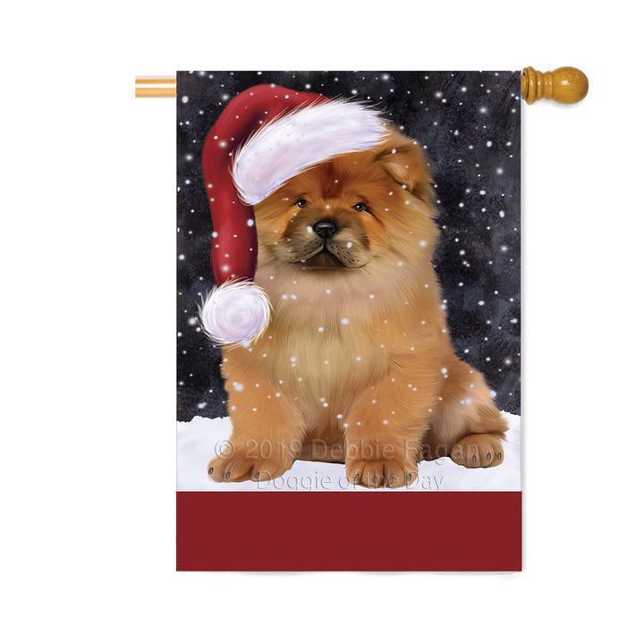 Personalized Let It Snow Happy Holidays Chow Chow Dog Custom House Flag FLG-DOTD-A62377