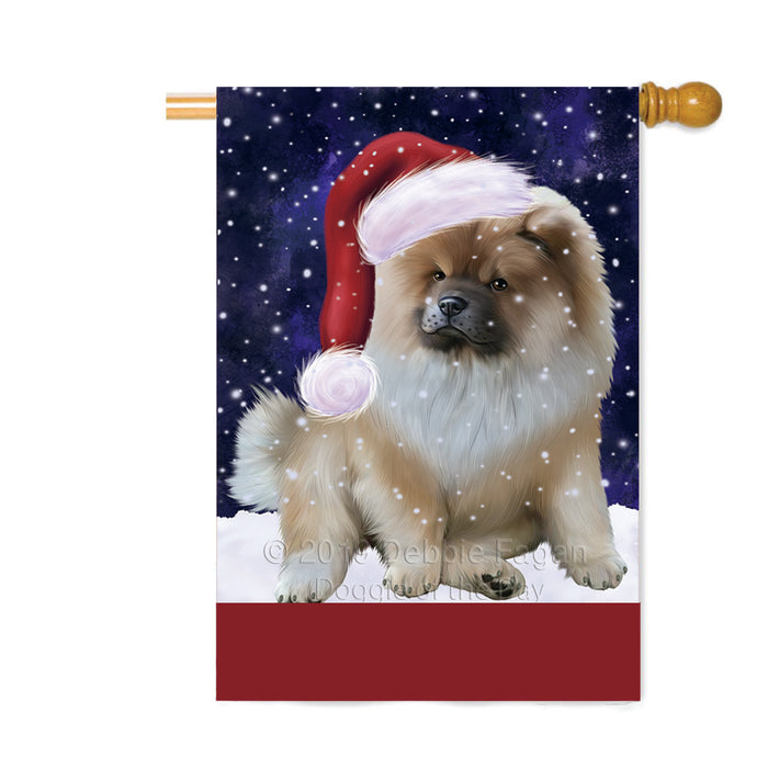 Personalized Let It Snow Happy Holidays Chow Chow Dog Custom House Flag FLG-DOTD-A62378