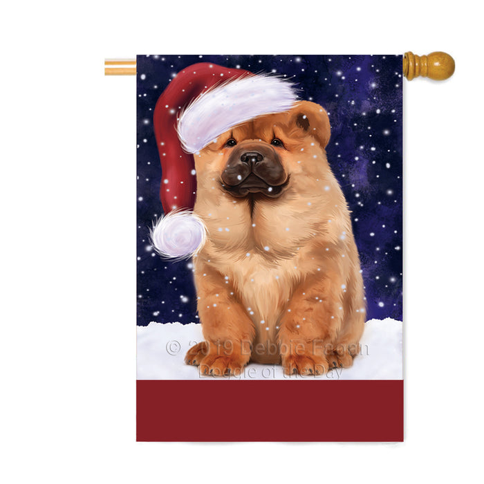 Personalized Let It Snow Happy Holidays Chow Chow Dog Custom House Flag FLG-DOTD-A62379