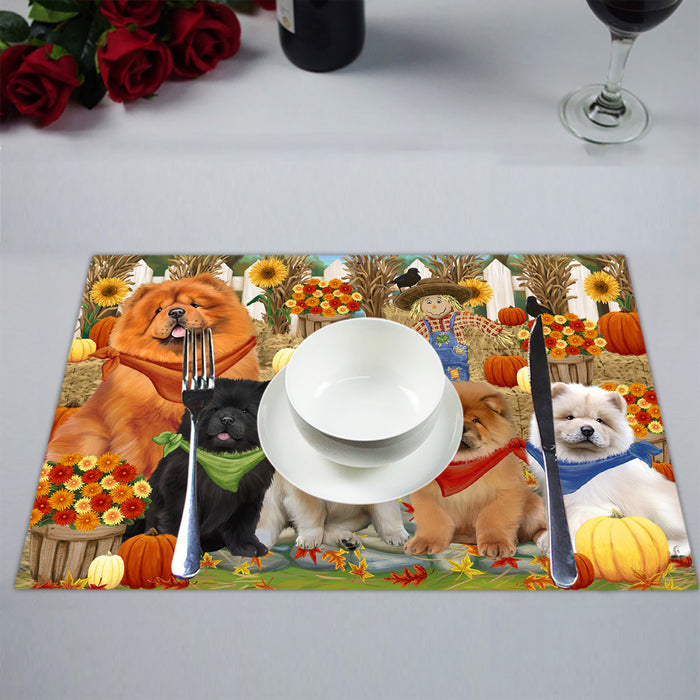 Fall Festive Harvest Time Gathering Chow Chow Dogs Placemat