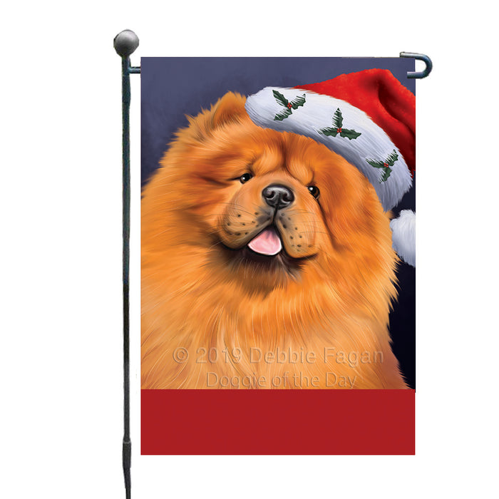 Personalized Christmas Holidays Chow Chow Dog Wearing Santa Hat Portrait Head Custom Garden Flags GFLG-DOTD-A59820