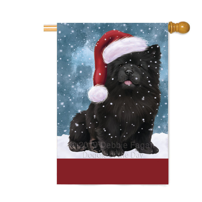 Personalized Let It Snow Happy Holidays Chow Chow Dog Custom House Flag FLG-DOTD-A62380