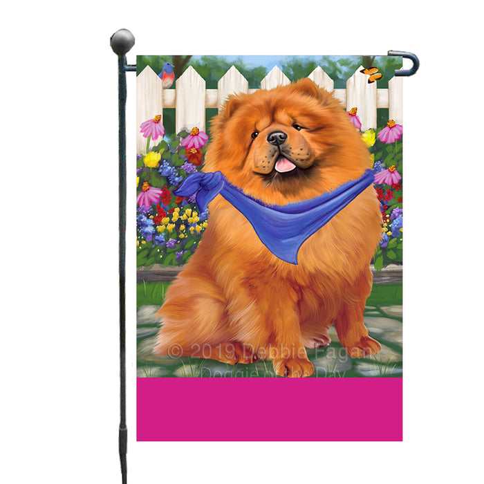 Personalized Spring Floral Chow Chow Dog Custom Garden Flags GFLG-DOTD-A62821