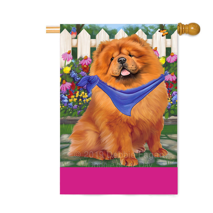 Personalized Spring Floral Chow Chow Dog Custom House Flag FLG-DOTD-A62877