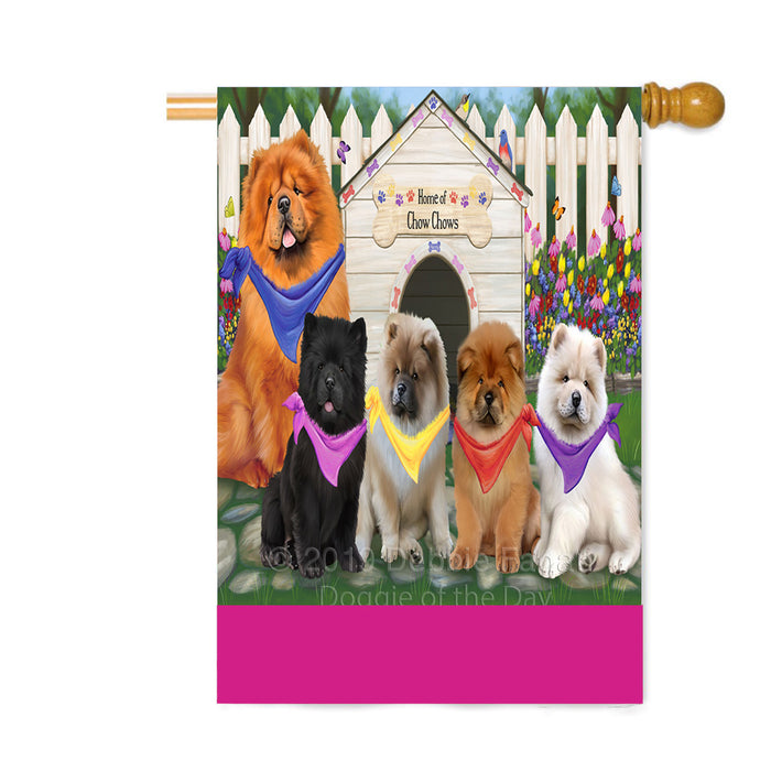 Personalized Spring Dog House Chow Chow Dogs Custom House Flag FLG-DOTD-A62878