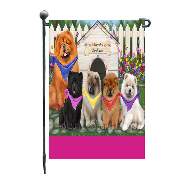 Personalized Spring Dog House Chow Chow Dogs Custom Garden Flags GFLG-DOTD-A62822