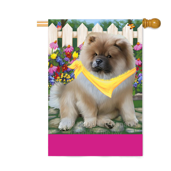Personalized Spring Floral Chow Chow Dog Custom House Flag FLG-DOTD-A62879