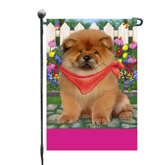 Personalized Spring Floral Chow Chow Dog Custom Garden Flags GFLG-DOTD-A62824