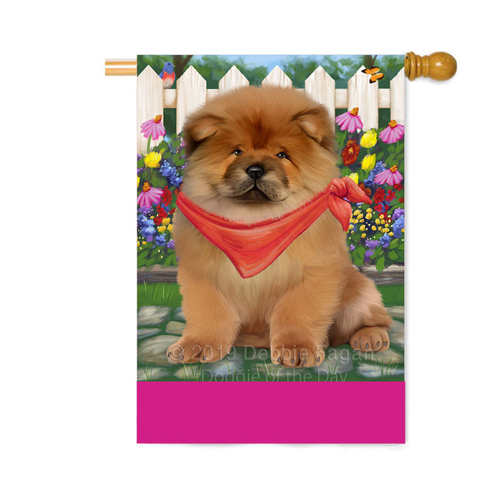 Personalized Spring Floral Chow Chow Dog Custom House Flag FLG-DOTD-A62880