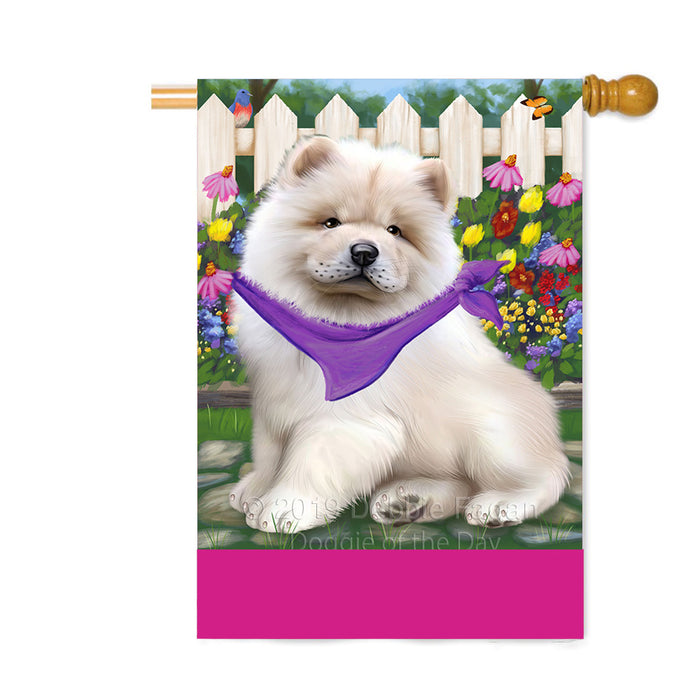 Personalized Spring Floral Chow Chow Dog Custom House Flag FLG-DOTD-A62881