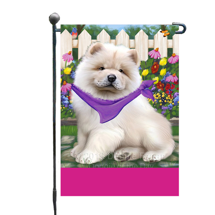 Personalized Spring Floral Chow Chow Dog Custom Garden Flags GFLG-DOTD-A62825