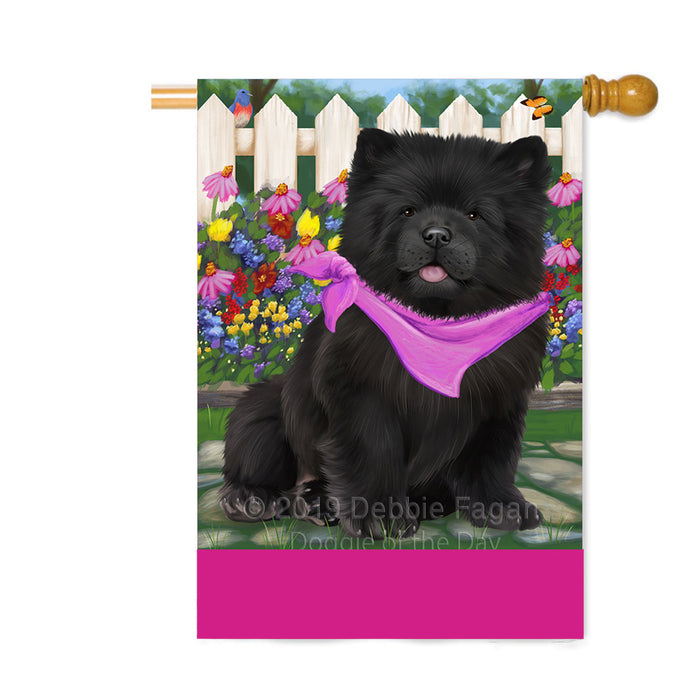 Personalized Spring Floral Chow Chow Dog Custom House Flag FLG-DOTD-A62882