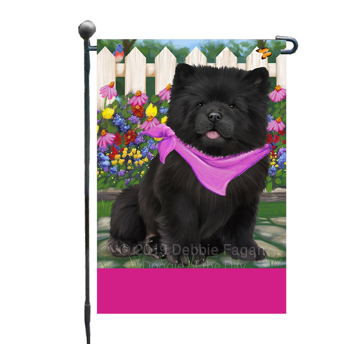 Personalized Spring Floral Chow Chow Dog Custom Garden Flags GFLG-DOTD-A62826