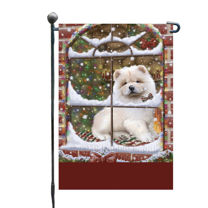 Personalized Please Come Home For Christmas Chow Chow Dog Sitting In Window Custom Garden Flags GFLG-DOTD-A60148