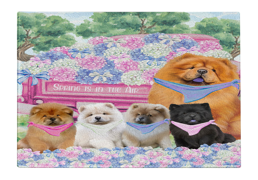 Chow Chow Cutting Board: Explore a Variety of Designs, Custom, Personalized, Kitchen Tempered Glass Scratch and Stain Resistant, Gift for Dog and Pet Lovers