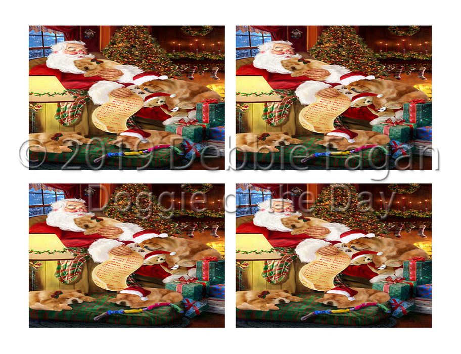 Santa Sleeping with Chow Chow Dogs Placemat