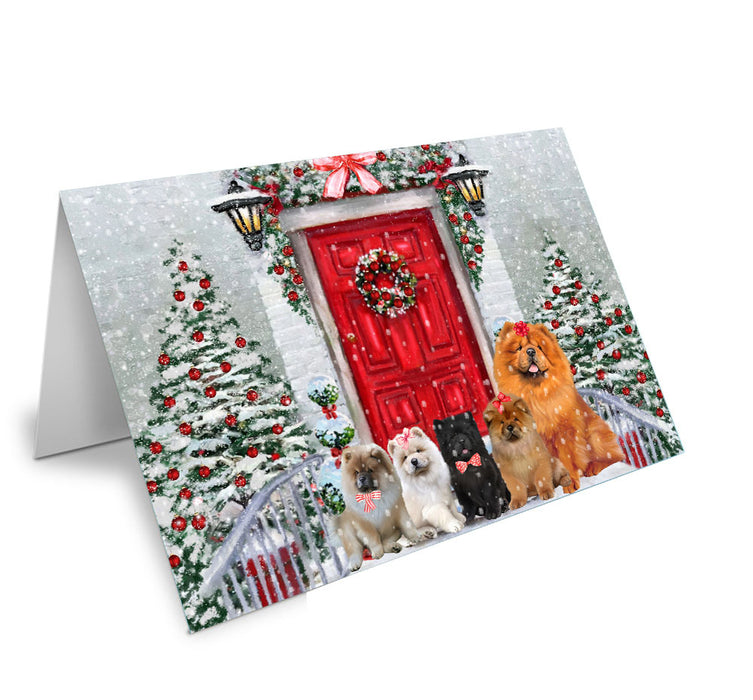 Christmas Holiday Welcome Chow Chow Dog Handmade Artwork Assorted Pets Greeting Cards and Note Cards with Envelopes for All Occasions and Holiday Seasons