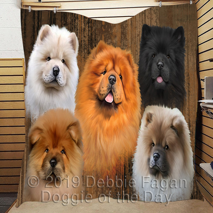 Rustic Chow Chow Dogs Quilt