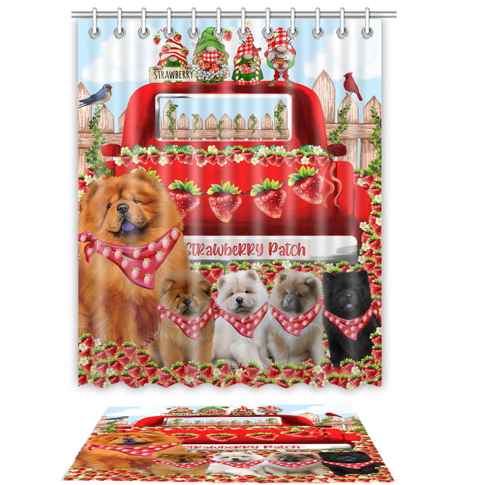 Chow Chow Shower Curtain with Bath Mat Set: Explore a Variety of Designs, Personalized, Custom, Curtains and Rug Bathroom Decor, Dog and Pet Lovers Gift