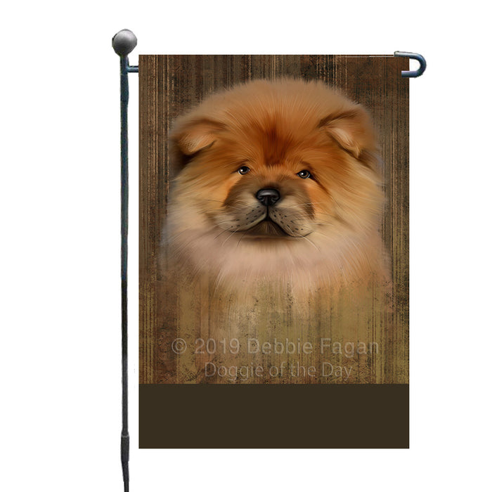 Personalized Rustic Chow Chow Dog Custom Garden Flag GFLG63489