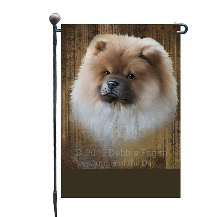 Personalized Rustic Chow Chow Dog Custom Garden Flag GFLG63490