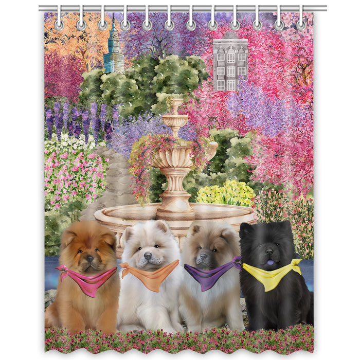 Chow Chow Shower Curtain: Explore a Variety of Designs, Personalized, Custom, Waterproof Bathtub Curtains for Bathroom Decor with Hooks, Pet Gift for Dog Lovers