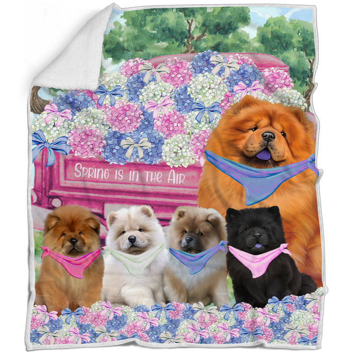 Chow Chow Bed Blanket, Explore a Variety of Designs, Personalized, Throw Sherpa, Fleece and Woven, Custom, Soft and Cozy, Dog Gift for Pet Lovers