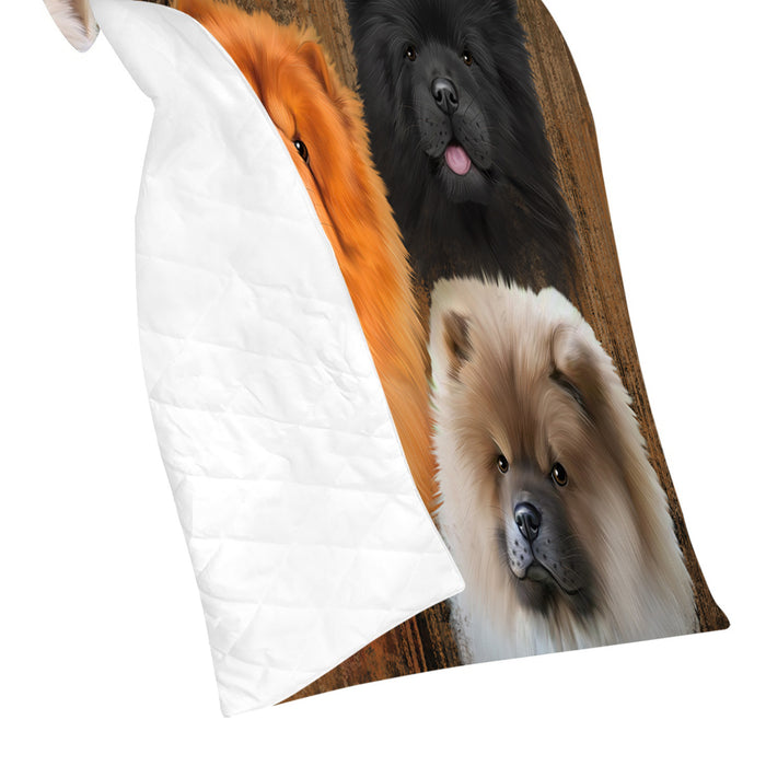 Rustic Chow Chow Dogs Quilt