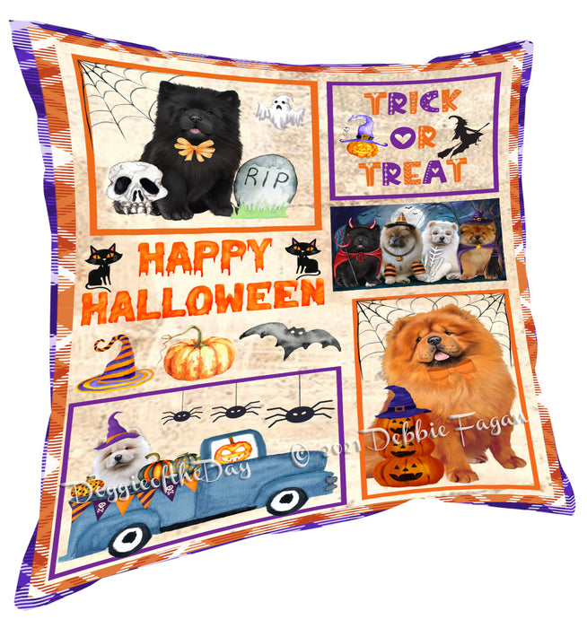 Happy Halloween Trick or Treat Chow Chow Dogs Pillow with Top Quality High-Resolution Images - Ultra Soft Pet Pillows for Sleeping - Reversible & Comfort - Ideal Gift for Dog Lover - Cushion for Sofa Couch Bed - 100% Polyester, PILA88222