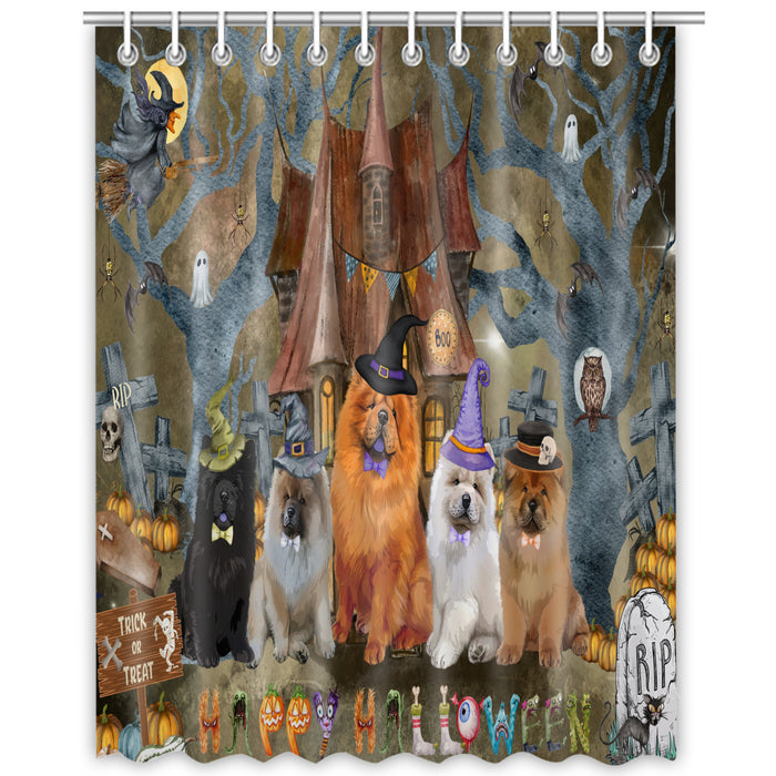 Chow Chow Shower Curtain, Explore a Variety of Custom Designs, Personalized, Waterproof Bathtub Curtains with Hooks for Bathroom, Gift for Dog and Pet Lovers