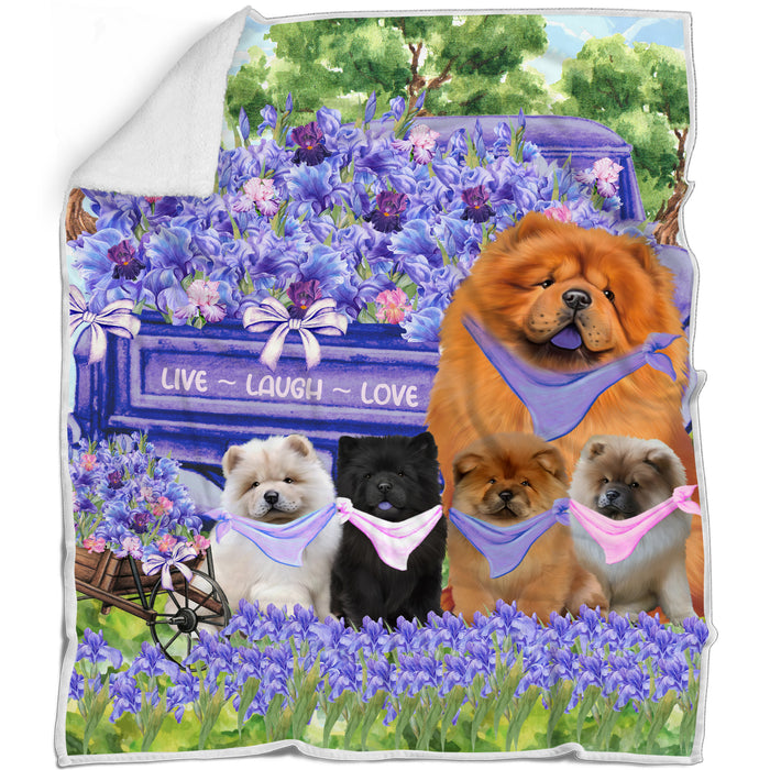 Chow Chow Bed Blanket, Explore a Variety of Designs, Custom, Soft and Cozy, Personalized, Throw Woven, Fleece and Sherpa, Gift for Pet and Dog Lovers