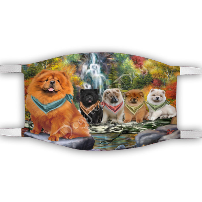 Scenic Waterfall Chow Chow Dogs Face Mask FM49291