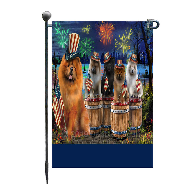 Personalized 4th of July Firework Chow Chow Dogs Custom Garden Flags GFLG-DOTD-A57876