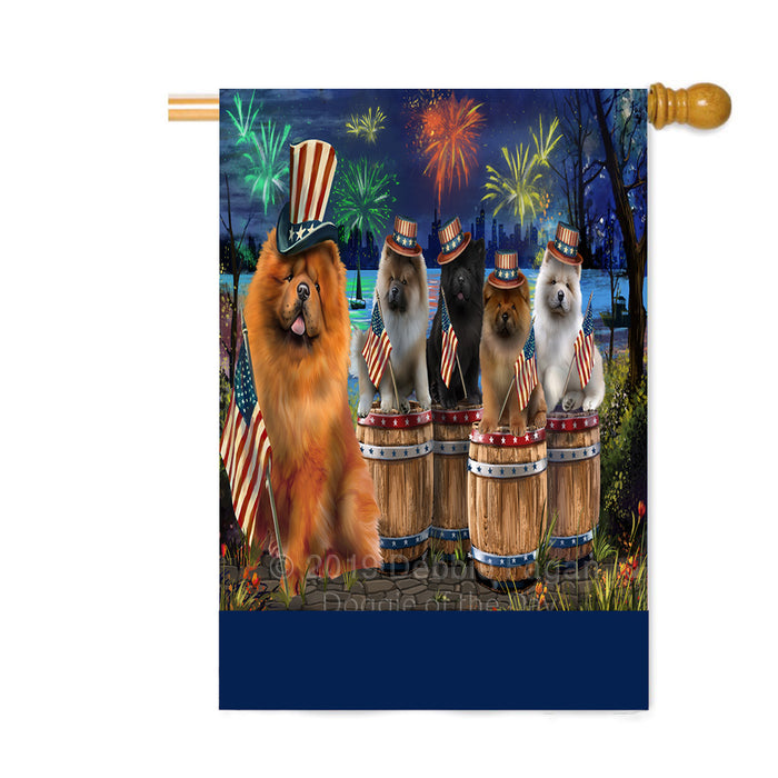 Personalized 4th of July Firework Chow Chow Dogs Custom House Flag FLG-DOTD-A57932