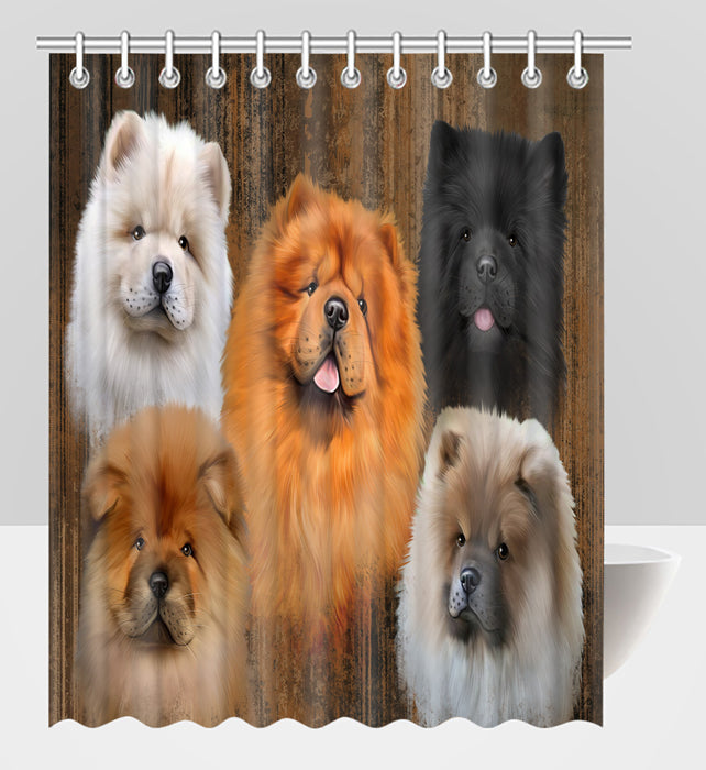 Rustic Chow Chow Dogs Shower Curtain
